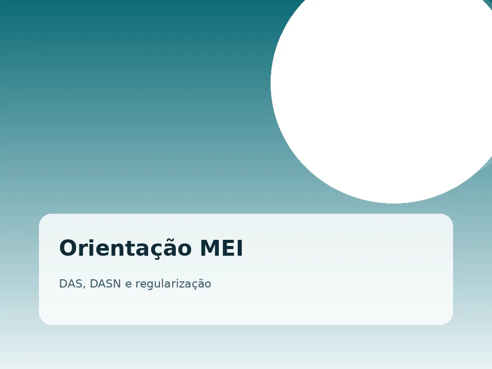 Ilustração de orientação sobre PGMEI e obrigações do MEI